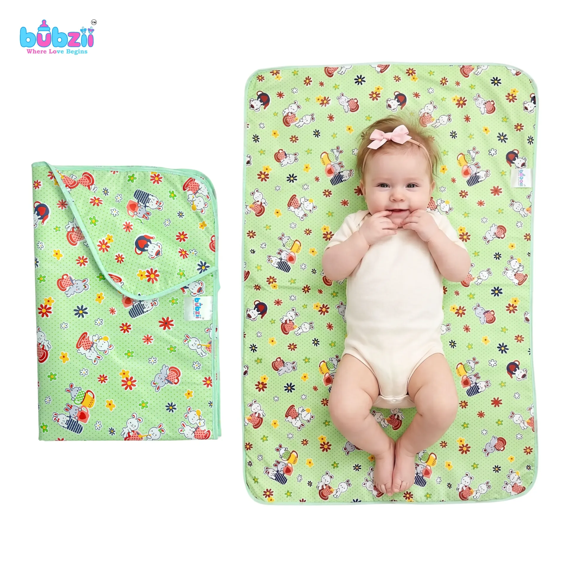 Baby Changing Mat Mint Green (88x58 cm)