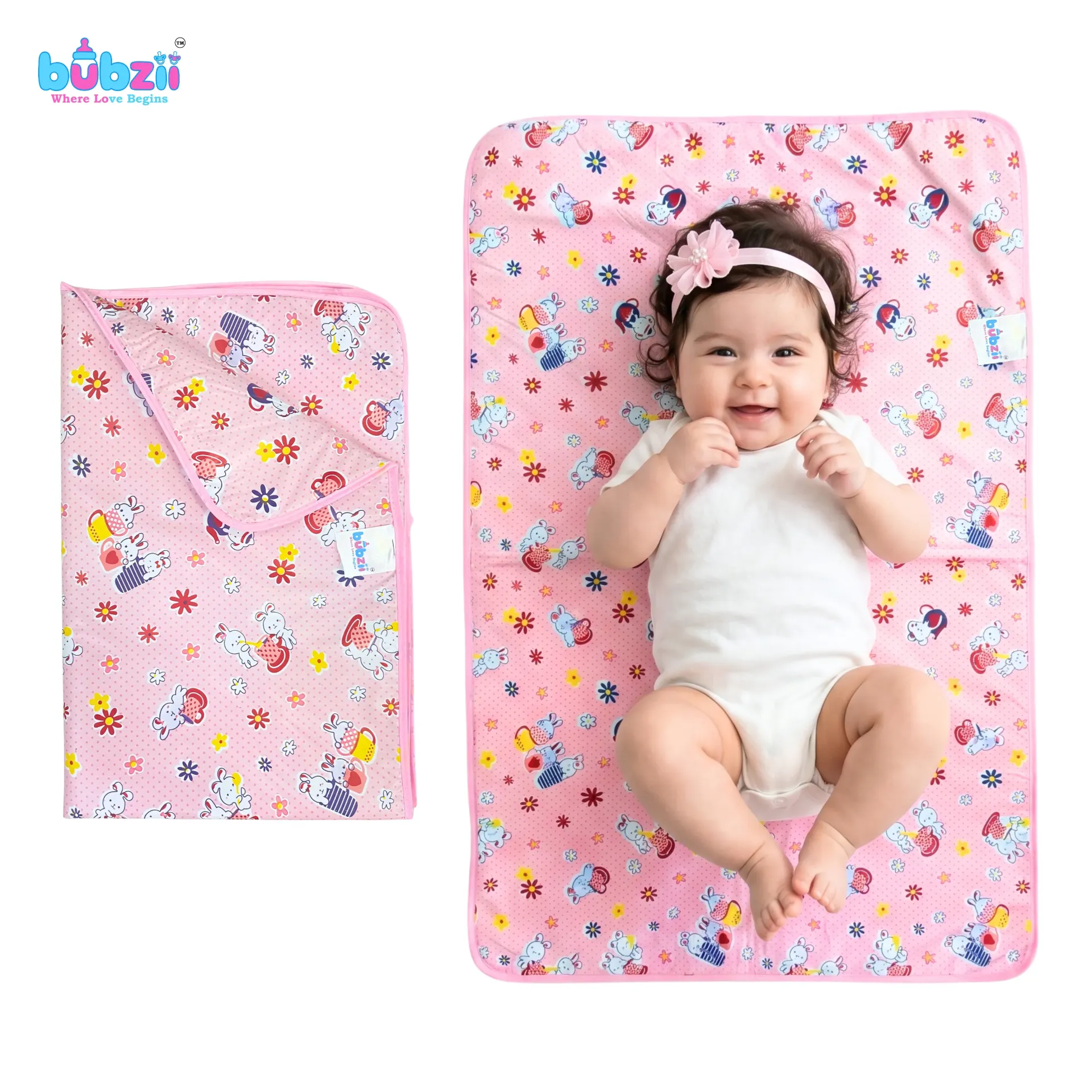 [BB-CS-005] Baby Changing Mat Blush Pink (88x58 cm)
