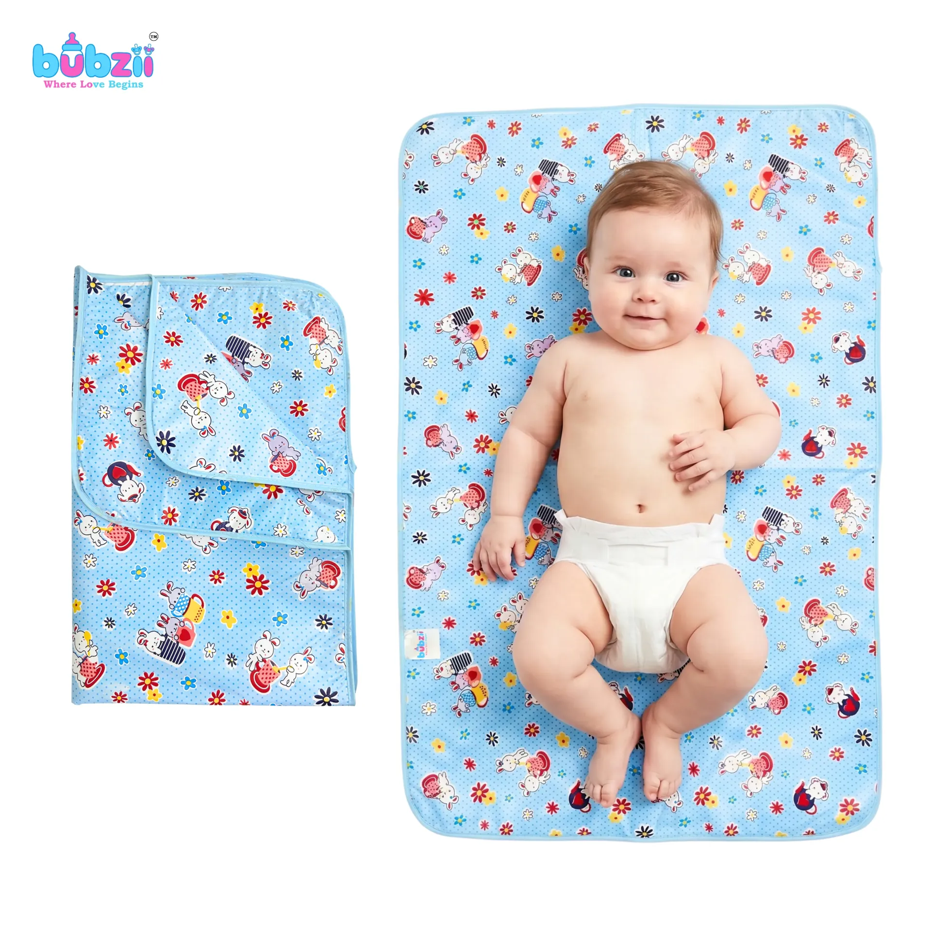 Baby Changing Mat Sky Blue (88x58 cm)