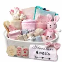 30-Piece Baby Girl Shower Gift Basket Set