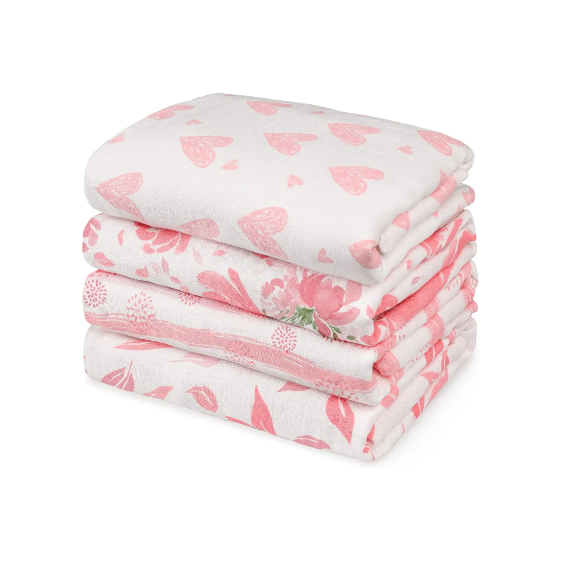 BABY Muslin Swaddle Blankets 4-Pack