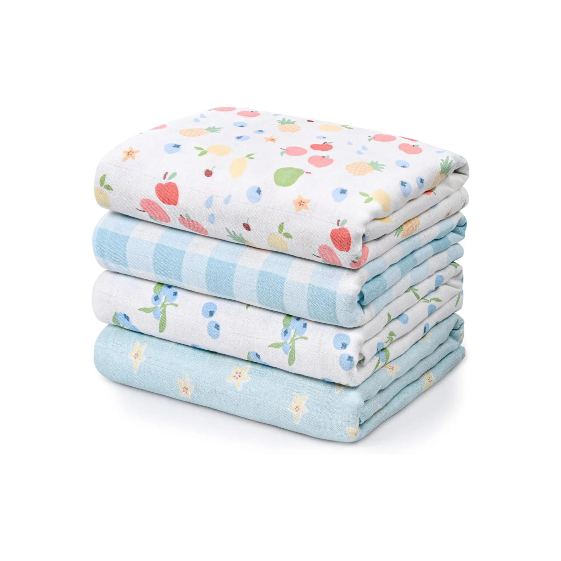 BABY Muslin Swaddle Blankets 4-Pack