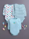 Baby Boys Full Sleeves Cotton Bodysuit Pack of 3