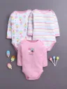 Baby Girls Full Sleeves Cotton Bodysuit Pack of 3