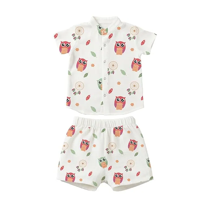 Premium Muslin Baby Shirt & Shorts Set (0-6M)