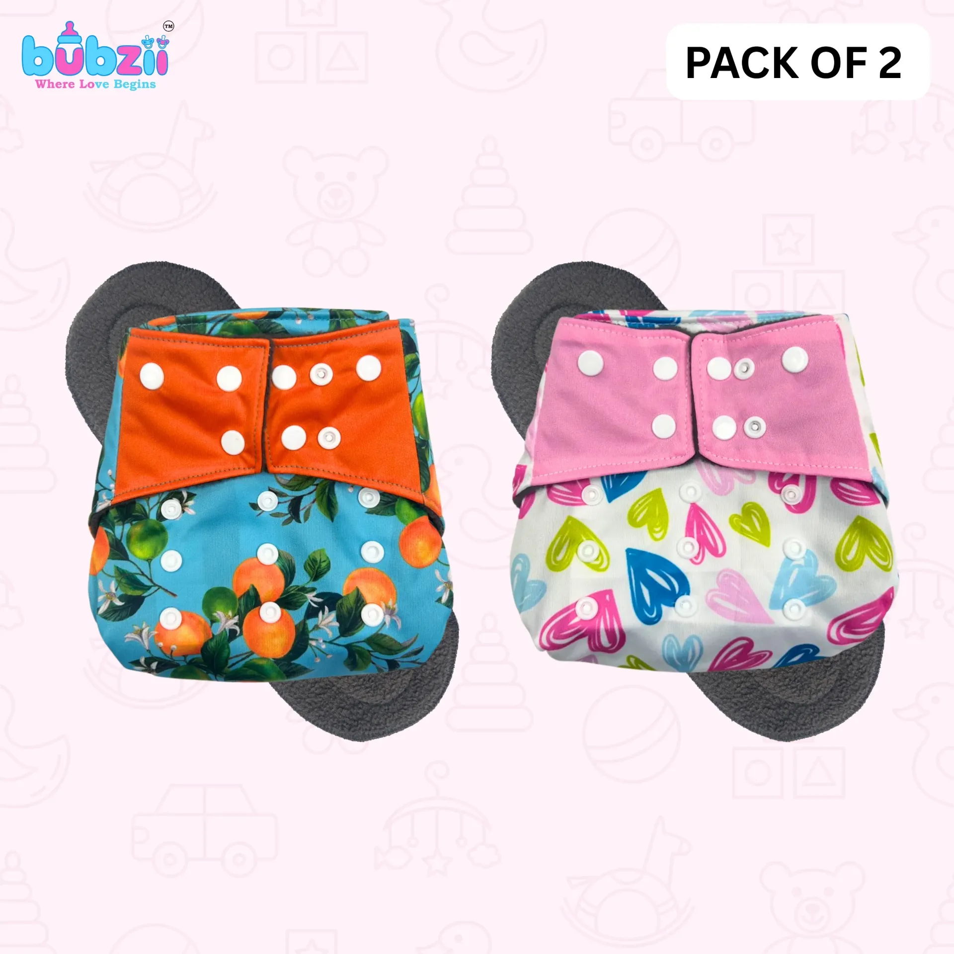 [BB-DP-006] Baby Reusable Diaper Pack of 2