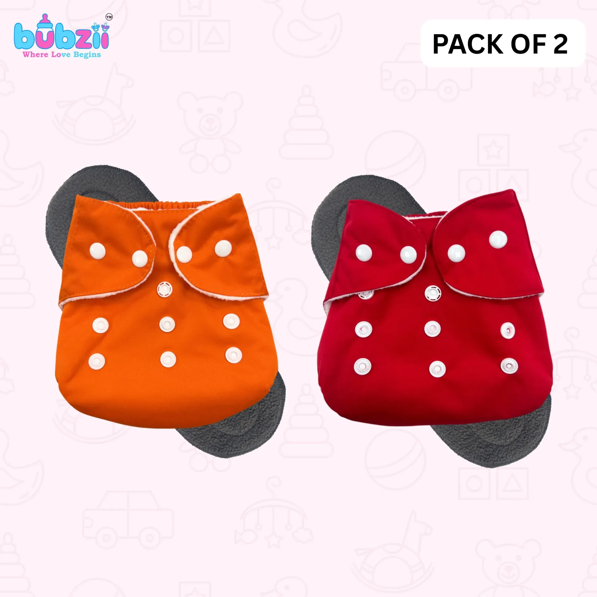 [BB-DP-002] Baby Reusable Diaper Pack of 2