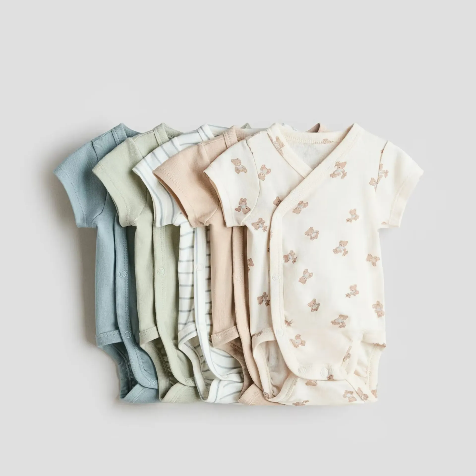 5-Pack Cotton Baby Bodysuits (0-6M)