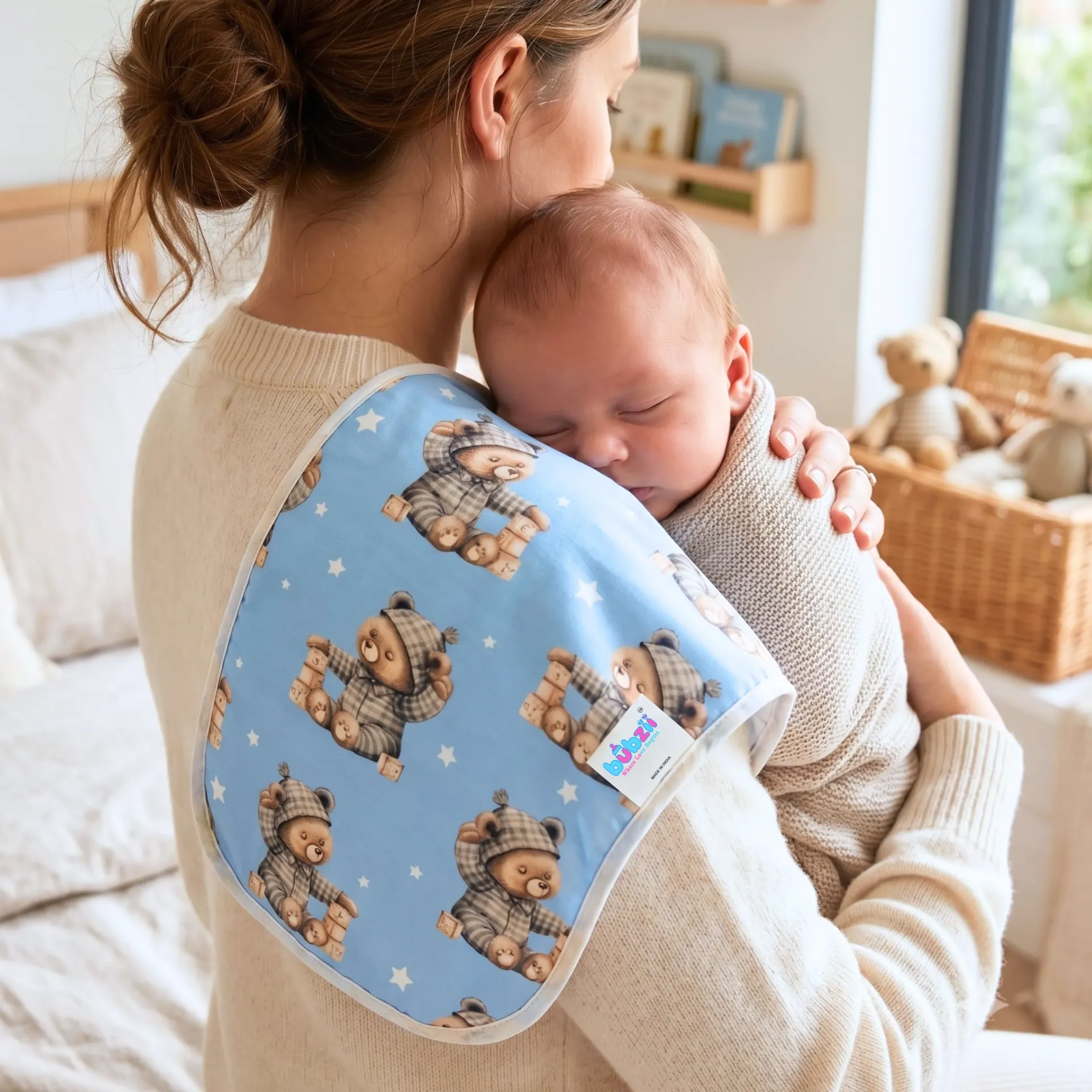 Baby Burp Cloth Sky Blue