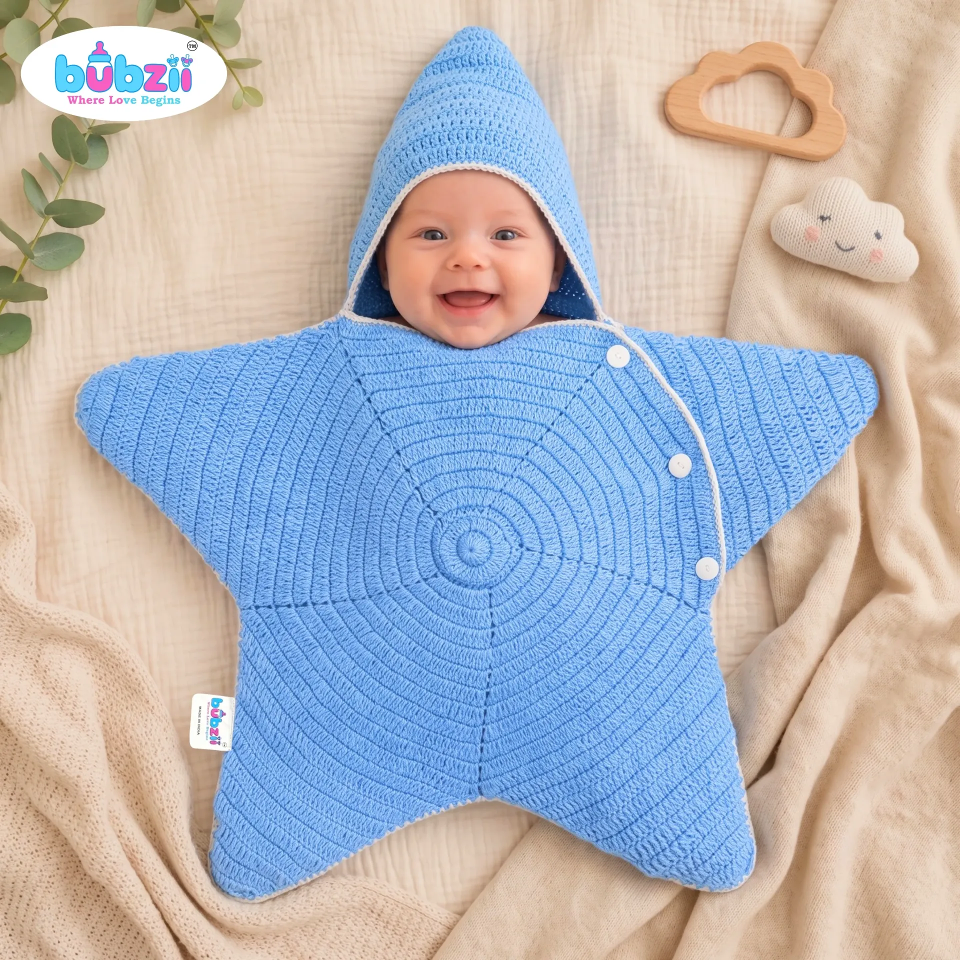 Baby Star Costume – Sky Blue Crochet Knitted
