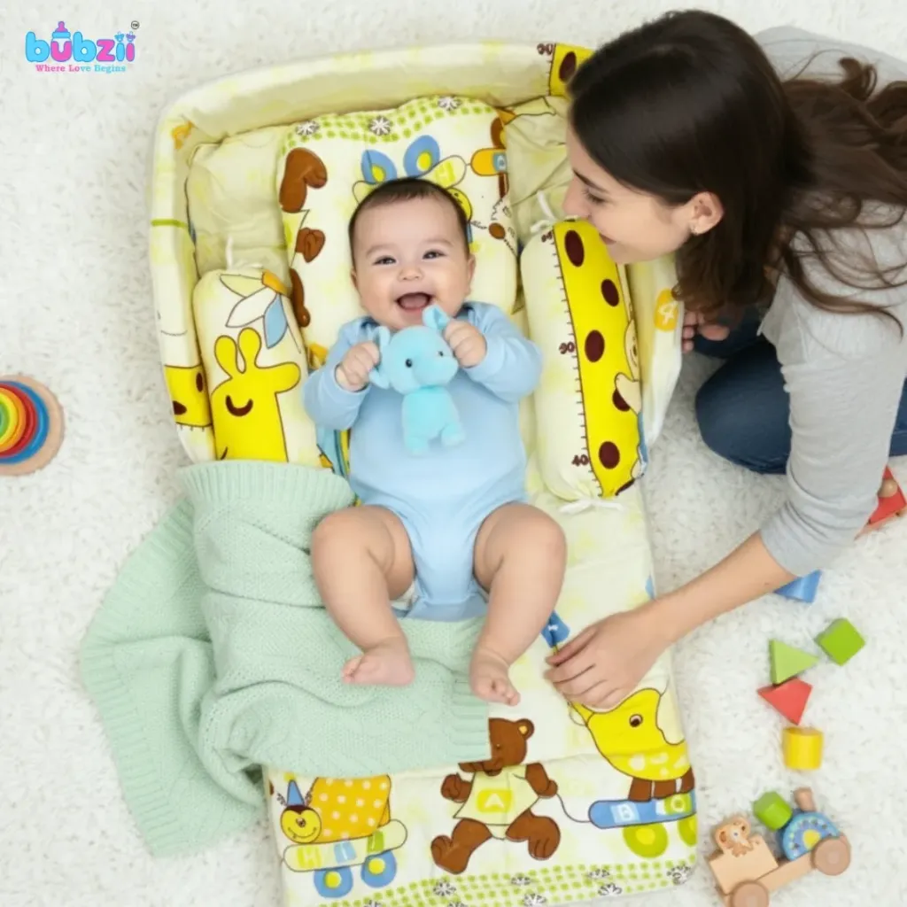[BB-PB-002] Baby Bed Portable Foldable Carry Bed- Light Yellow