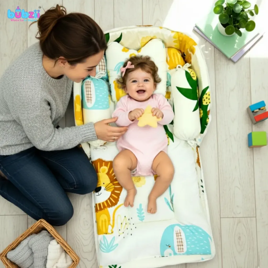 [BB-PB-001] Baby Bed Portable Foldable Carry Bed- Beige