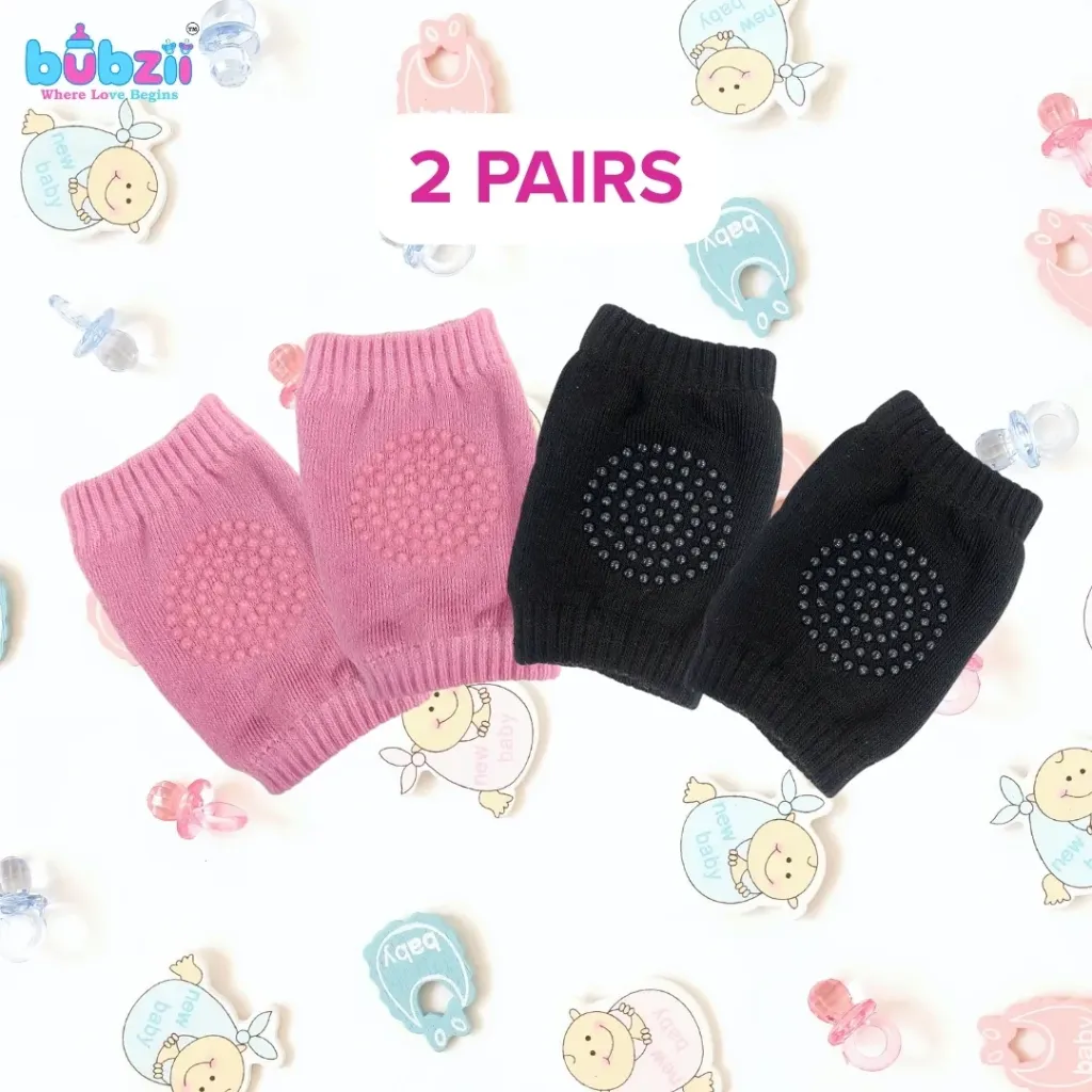 [BB-KP-001] Baby Crawling Knee Pads 0-12M - Black Pink