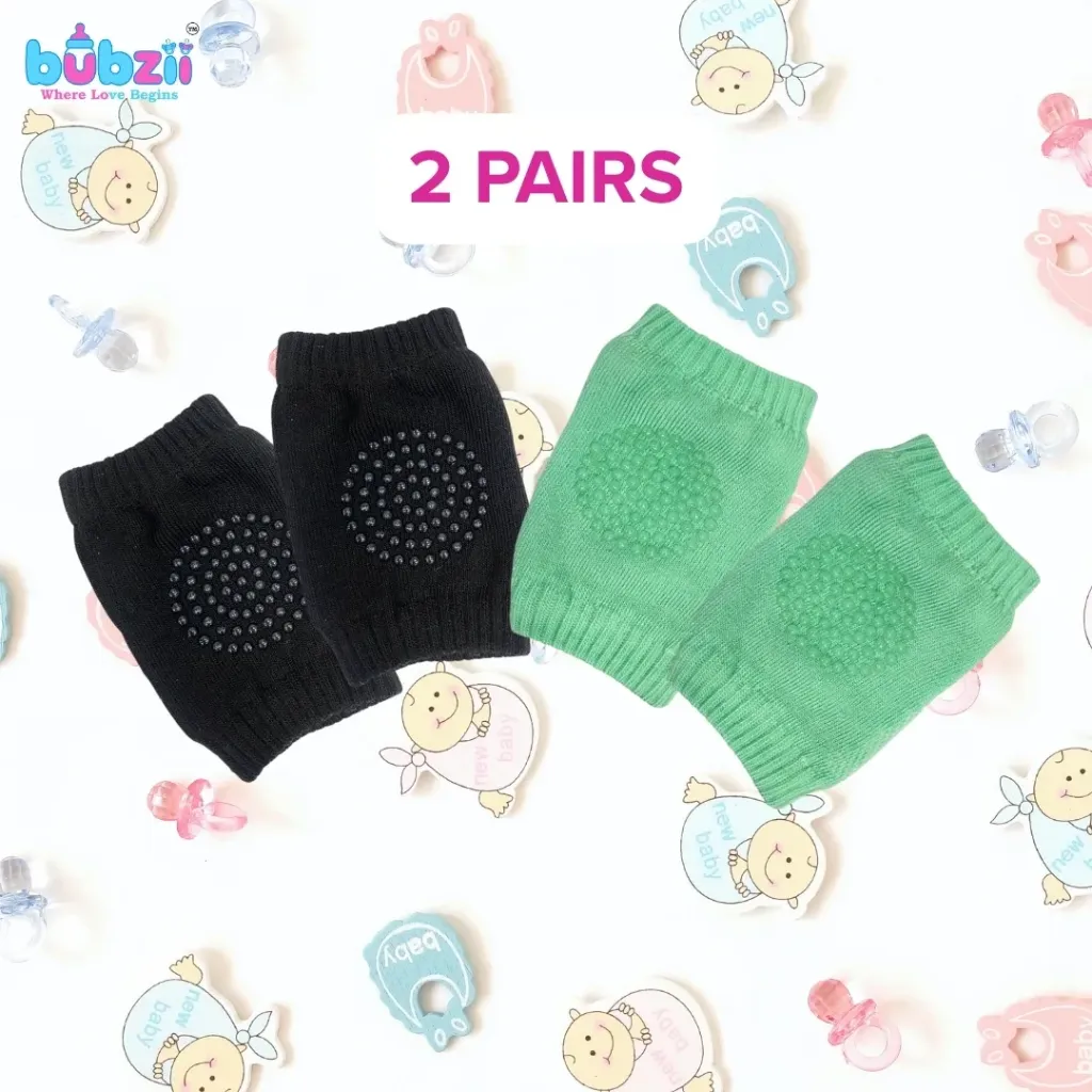 Baby Crawling Knee Pads 0-12M - Black Green