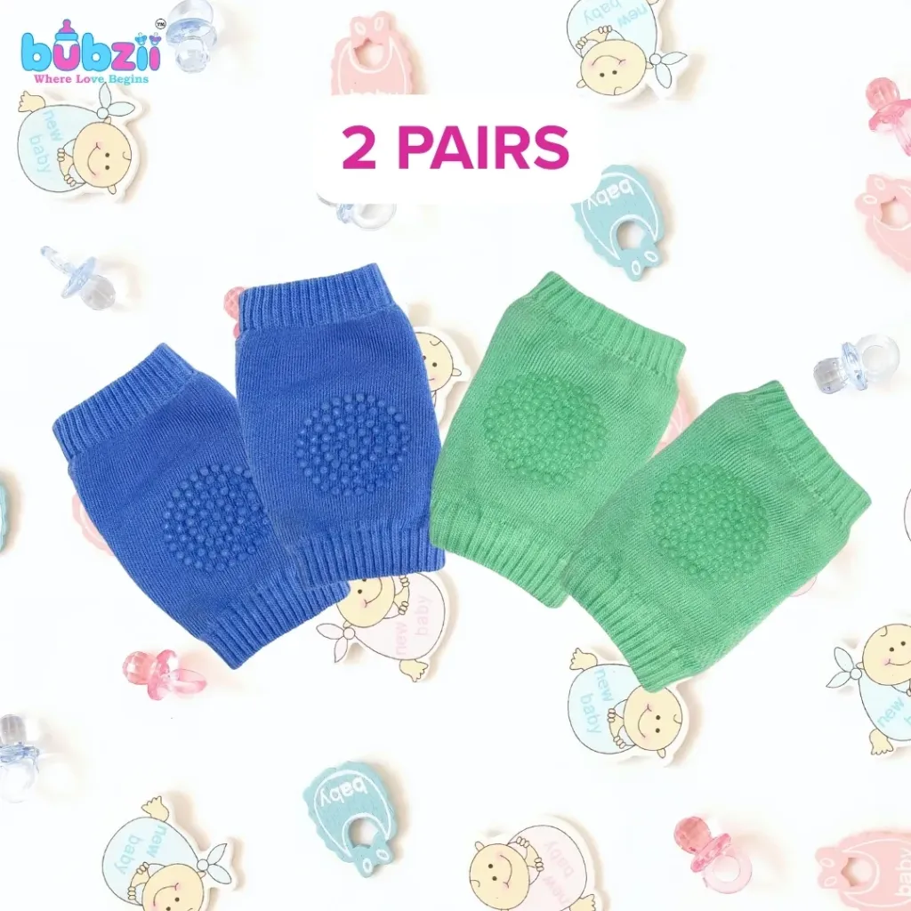 Baby Crawling Knee Pads 0-12M - Green Blue