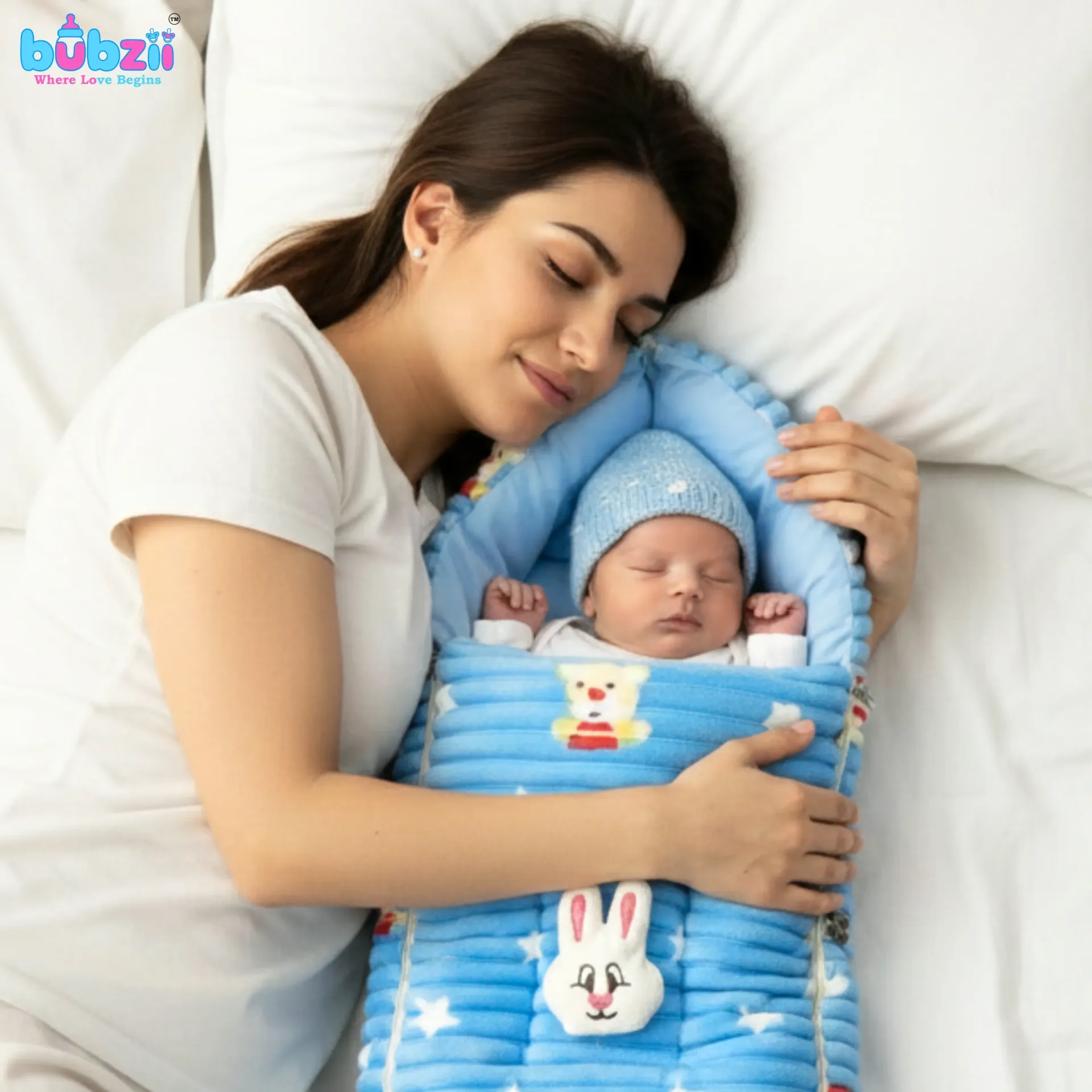 [BB-SB-007] Baby Velvet Sleeping Bag 3 in 1 – Sky Blue