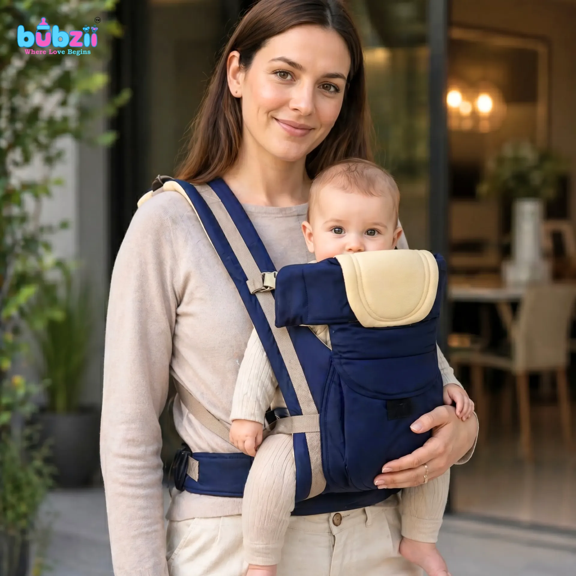 [BB-BC-002] Ergonomic Baby Carrier with Hip Seat- Blue